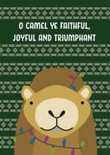 Cute Christmas card for a friend - Camel - O camel ye faithful created by The Northern Bird