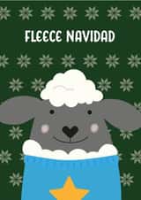 Cute Christmas card for a friend - Sheep - Lamb - Fleece Navidad created by The Northern Bird
