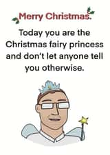 Funny Christmas Card - For Him - Fairy Princess created by Childish Ramblings
