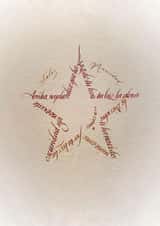 Elegant calligraphic star - biblic quote - Merry Christmas created by Esther Gordo