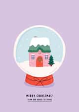 Cute Christmas Card - Our House to Yours - SnowGlobe created by Inky in the Wild