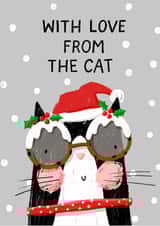 Cute - Festive - Cat - With Love From The Cat Christmas Card created by Nicola Watson