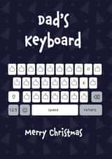 Merry Christmas funny emoji thumbs up card for dad text father keyboard cheeky created by Daisy Jo Design