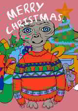 ET Christmas card, et fans, extra terrestrial created by Milk & Roses