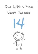Cute Birthday Card - Son - Little Man - 14th created by @MisterDave