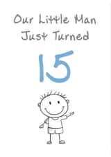 Cute Birthday Card - Son - Little Man - 15th created by @MisterDave