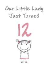 Cute Birthday Card - Little Lady - 12th created by @MisterDave