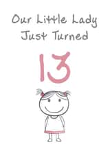 Cute Birthday Card - Little Lady - 13th created by @MisterDave