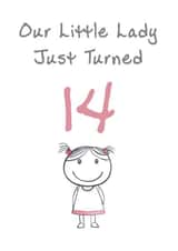 Cute Birthday Card - Little Lady - 14th created by @MisterDave