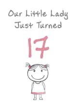 Cute Birthday Card - Little Lady - 17th created by @MisterDave