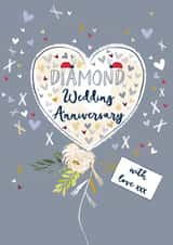 Pretty Anniversary Card - Diamond - 60th created by Katie Phythian Design
