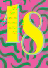 Groovy 18th Birthday Card - 60's Pattern created by Paperlink and Meraki Greeting Cards