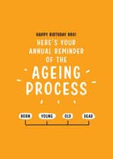 Funny Birthday Card - for Brother - Annual reminder of the ageing process created by Lucy Marie Design