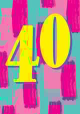 Groovy 40th Birthday Card - 60's Pattern created by Paperlink and Meraki Greeting Cards