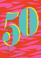 Groovy 50th Birthday Card - 60's Pattern created by Paperlink and Meraki Greeting Cards