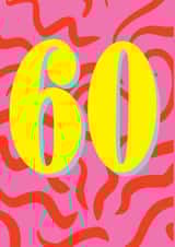 Groovy 60th Birthday Card - 60's Pattern created by Paperlink and Meraki Greeting Cards