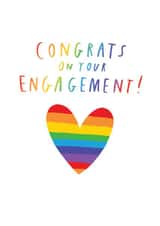 Heartfelt Engagement Card - Rainbow Heart - LGBTQ+ created by Paperlink and Meraki Greeting Cards