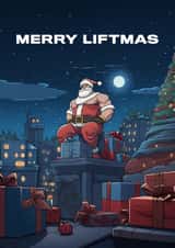 Funny Christmas Card For The Gym-Lover In Your Life - Merry Liftmas created by Liss Doodles