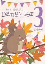 Cute Squirrel Woodland design - 3 Today - for Daughter created by Juniper and Rose Studio