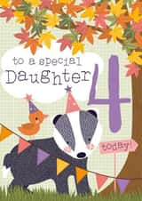 Cute Badger Woodland design - 4 Today - for Daughters created by Juniper and Rose Studio