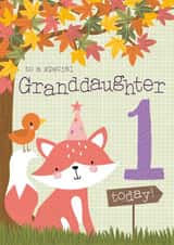 Cute Fox Woodland design - 1 Today - for Granddaughter created by Juniper and Rose Studio