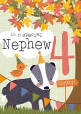 Cute Badger Woodland design - 4 Today - for Nephew created by Juniper and Rose Studio