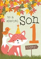 Cute Fox Woodland design - 1 Today - for Son created by Juniper and Rose Studio
