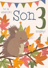 Cute Squirrel Woodland design - 3 Today - for Sons created by Juniper and Rose Studio