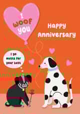 Cute Anniversary Card - Dogs - I Woof You created by Pixie Studio