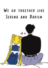 Cute anniversary day card for significant other - 90’s anime nostalgia created by Dravidian Quill