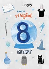 Magical 8th Birthday - Wizards and Magic Card Design created by Pencilface