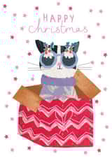 Cute Cat Christmas Card for any animal lover created by Stop the Clock Design