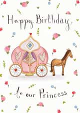 Cute Princess Birthday Card - Horse & Carriage created by Love Lucy Illustration