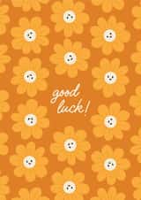 Pretty Good Luck Card- Playful golden flowers created by Hello Elks