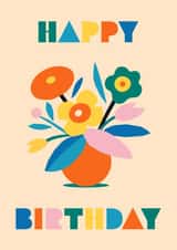 Happy Birthday Geometric Flower Bouquet created by Cherbear Creative Studio