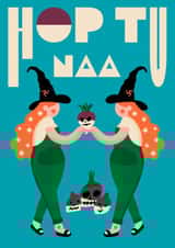 Hop tu Naa Halloween Isle of Man Manx Greeting Card created by Cherbear Creative Studio