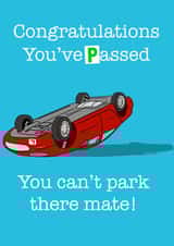 You can’t park there congratulations card created by C.W ILLUSTRATIONS 