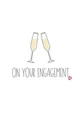 Cute Champagne Card - Happy Engagement created by Amy (Hedgecards)