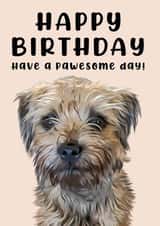 Adorable Border Terrier Dog Birthday card design for that terrier lover created by Jasmin
