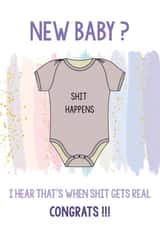Funny, cheeky New baby arrival card - Cute and humorous card for new mum and dad created by ChrystalWhiteDesigns