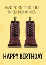 Cute funny Dr Martens Birthday Card - For Bestie , For mum, For Dad, For Partner created by ChrystalWhiteDesigns