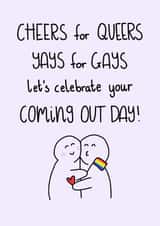 Cute Congratulations Card - Coming Out - Cheers for Queers created by Milliewest