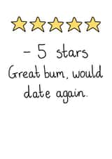 Cute anniversary card for significant other - great bum - 5 stars created by Milliewest