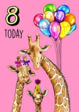 Cute Giraffe Birthday card - 8 Today created by Poppy & Mabel