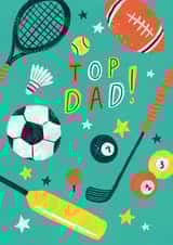 Cute Illustrated Top Dad Card - For Sporty Dads - Father's Day / Birthday created by Paperlink and Meraki Greeting Cards