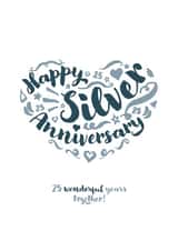 Classic Silver Anniversary card - for your significant other or a special couple created by Fatchair Print