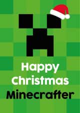 Minecraft - For son - Funny Gamer Happy Christmas Card - Pixel Gaming created by Tiger Feet Creations