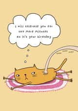 Cute and funny birthday card - from the cat - Tolerate design created by Heather Buchanan