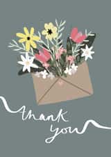 Cute Thank You Card - Floral Thank You Card - Calligraphy Thank You Card created by Lana Boo