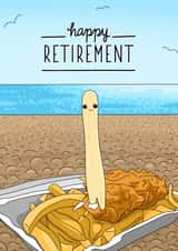 Cute Fish and Chips - Happy Retirement Card created by Evie Garnett Designs